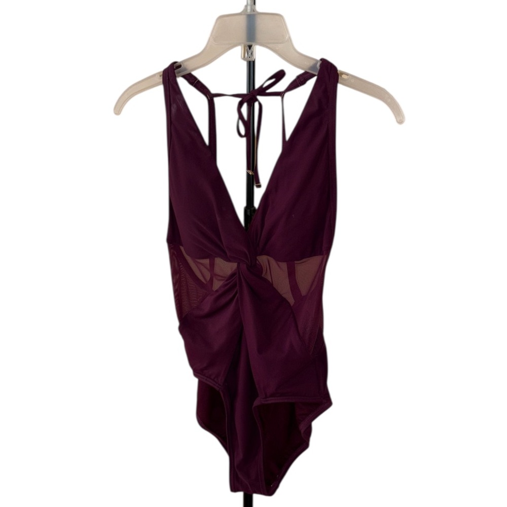 Michael Michael Kors Eggplant Mesh Swimsuit